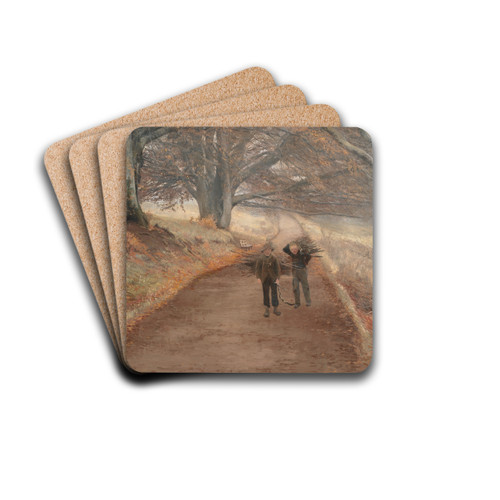 Footpath near Herlufsholm, Zealand by Laurits Andersen Ring Drink Coasters - set of 4