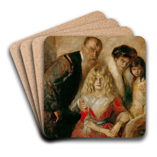 Franz von Lenbach with his wife and daughters by Franz von Lenbach Art Drink Coaster set