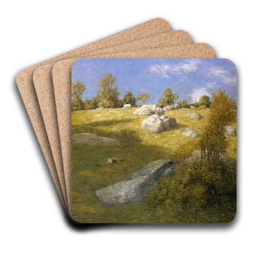 Upland Pasture by Julian Alden Weir Art Drink Coaster set
