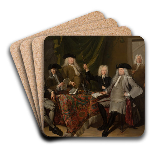 The inspectors of the Collegium Medicum by Cornelis Troost Art Drink Coaster set