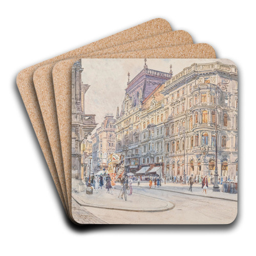 Krntnerstrae by Carl Mller Art Drink Coaster set