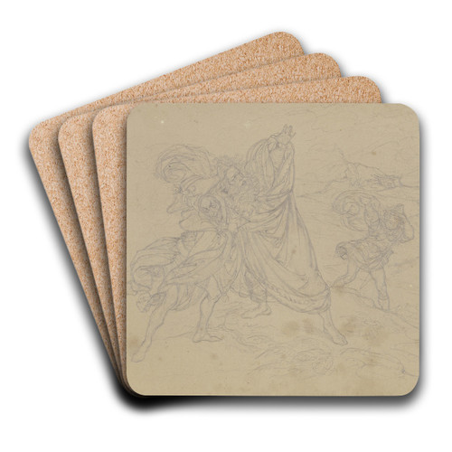 King Lear in the storm by Ferdinand Fellner Art Drink Coaster set King Lear in the storm by Ferdinand Fellner Art Drink Coaster set