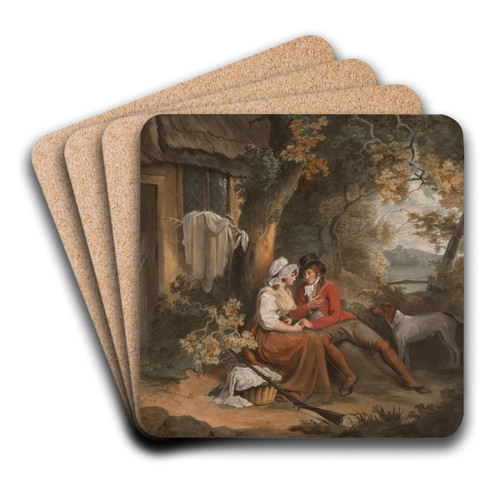 Enamour'd Sportsman by John Raphael Smith Art Drink Coaster set Enamour'd Sportsman by John Raphael Smith Art Drink Coaster set