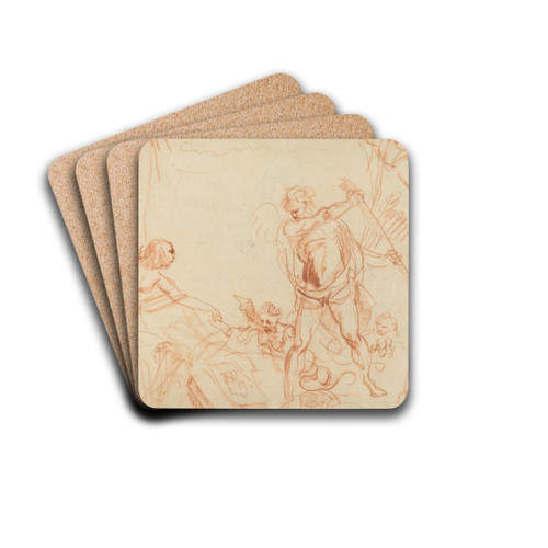 Mythological Composition with Chronos and Harpies (recto) by Giovanni Battista Cipriani Drink Coasters - set of 4