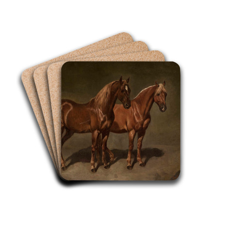 Two horses by Jzef Brodowski Drink Coasters - set of 4 Two horses by Jzef Brodowski Drink Coasters - set of 4