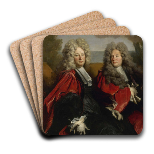 Portrait de deux chevins en fonction en 1702 by Nicolas de Largillire Art Drink Coaster set Portrait de deux chevins en fonction en 1702 by Nicolas de Largillire Art Drink Coaster set