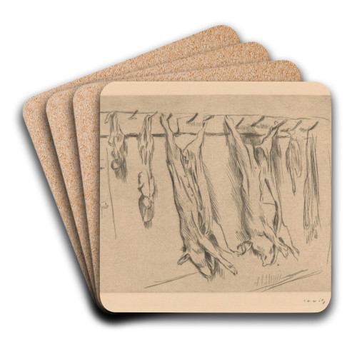 Geslachte varkens by Lovis Corinth Art Drink Coaster set