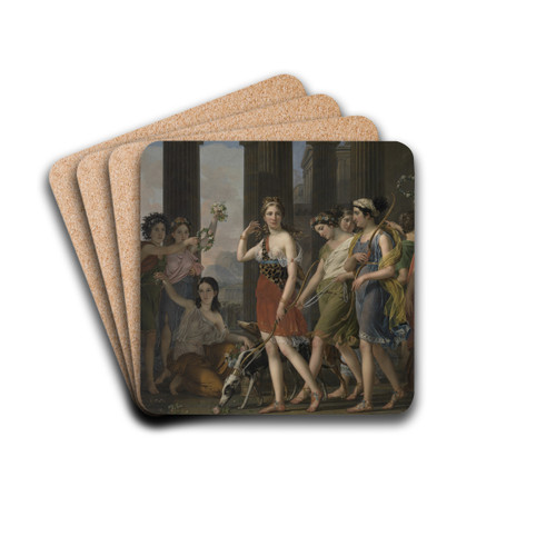 Beautiful Anthia leads her companions to the temple of Diana in Ephesus by Joseph Paelinck Drink Coasters - set of 4 Beautiful Anthia leads her companions to the temple of Diana in Ephesus by Joseph Paelinck Drink Coasters - set of 4
