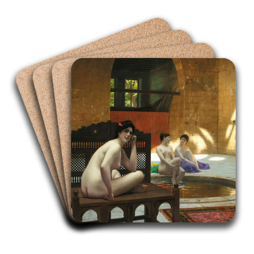 Femmes Au Bain by Jean-Lon Grme Art Drink Coaster set Femmes Au Bain by Jean-Lon Grme Art Drink Coaster set