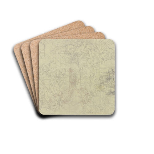 Grape harvest by Jakob Becker Drink Coasters - set of 4
