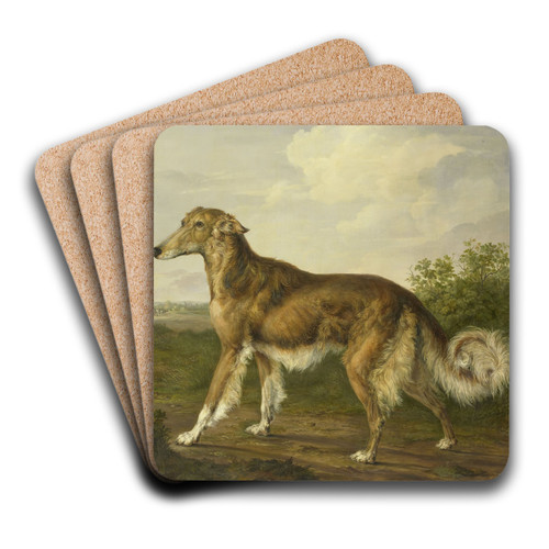 Siberian Greyhound by Jan Dasveldt Art Drink Coaster set Siberian Greyhound by Jan Dasveldt Art Drink Coaster set