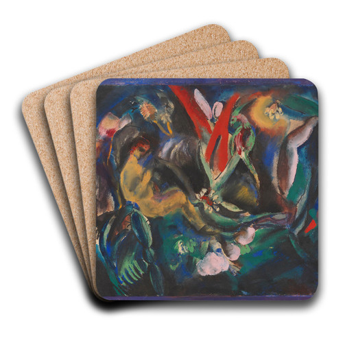 Blhen by Josef Eberz Art Drink Coaster set