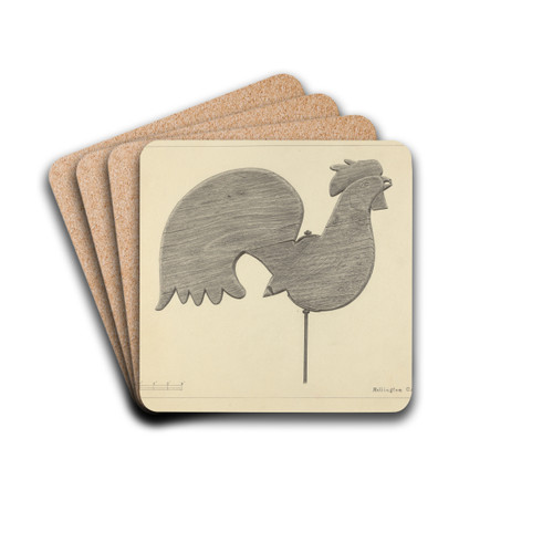 Cock Weather Vane by Rollington Campbell Drink Coasters - set of 4 Cock Weather Vane by Rollington Campbell Drink Coasters - set of 4