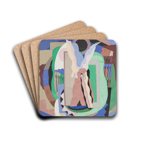 Les Acrobates au cirque by Georges Valmier Drink Coasters - set of 4 Les Acrobates au cirque by Georges Valmier Drink Coasters - set of 4