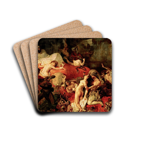 Death of Sardanapalus by Eugne Delacroix Drink Coasters - set of 4