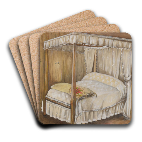 Bedroom of House by Anna Aloisi Art Drink Coaster set