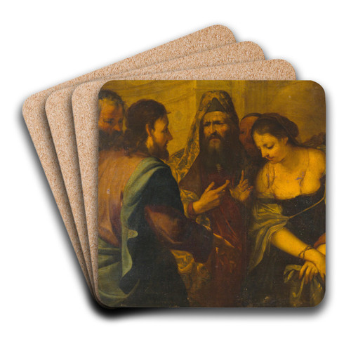 Christ and the Adulteress by Antonio Carneo Art Drink Coaster set