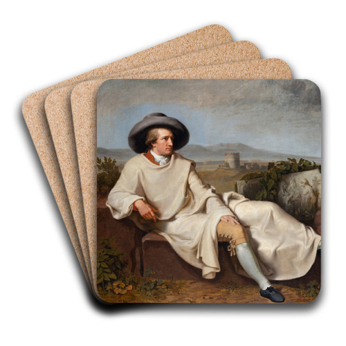 Goethe in the Roman Campagna by Johann Heinrich Wilhelm Tischbein Art Drink Coaster set Goethe in the Roman Campagna by Johann Heinrich Wilhelm Tischbein Art Drink Coaster set