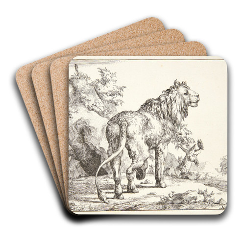 Stende lve, set bagfra by Marcus de Bye Art Drink Coaster set