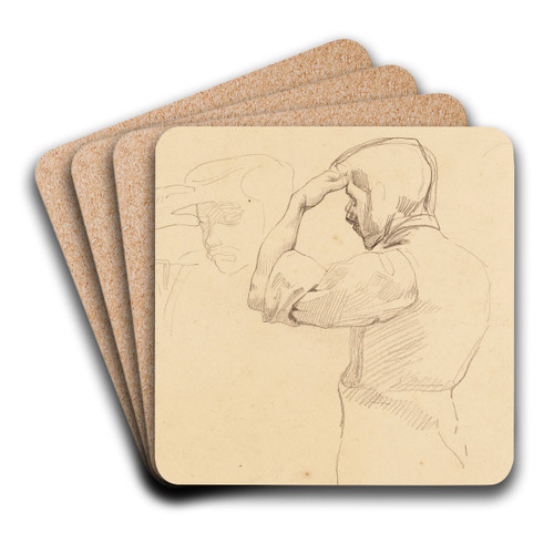 Etude d'homme pour l'cole de pharmacie by Albert Besnard Art Drink Coaster set