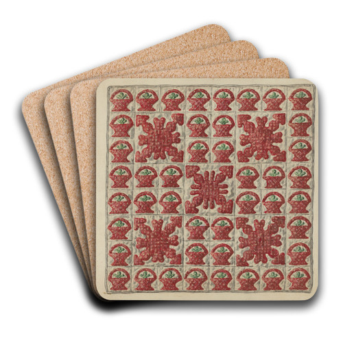 Applique Crib Coverlet by Marian Curtis Foster Art Drink Coaster set