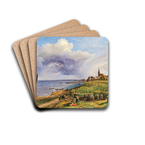 Harvest near Rust on Lake Neusiedl by Friedrich Loos Drink Coasters - set of 4