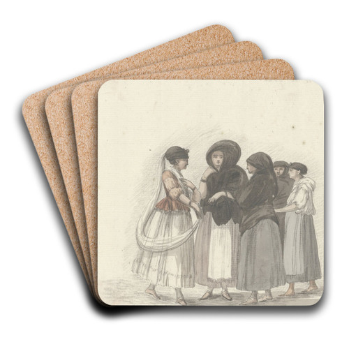 Klederdrachten van het eiland Ghozo by Abraham-Louis-Rodolphe Ducros Art Drink Coaster set