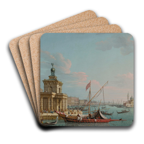 Venice with the Punta della Dogana, looking East towards the Doge's Palace by Pietro Bellotti Art Drink Coaster set