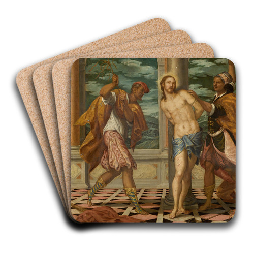 The Flagellation by Follower Of Paolo Veronese Art Drink Coaster set