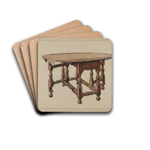 Gate-leg Table by M. Rosenshield-von-Paulin Drink Coasters - set of 4 Gate-leg Table by M. Rosenshield-von-Paulin Drink Coasters - set of 4
