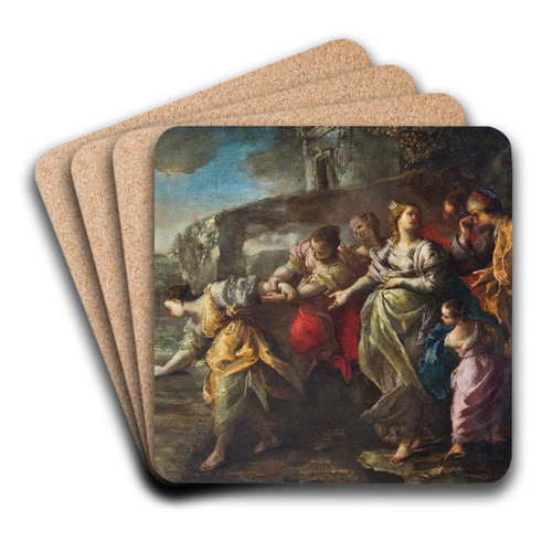 The Finding of Moses by Neapolitan School Art Drink Coaster set