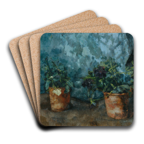 Stillleben mit Blumentpfen by Carl Schuch Art Drink Coaster set Stillleben mit Blumentpfen by Carl Schuch Art Drink Coaster set