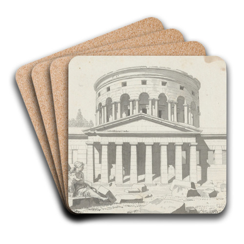 View of the Barrire de la Villette in Paris by Christoffer Wilhelm Eckersberg Art Drink Coaster set View of the Barrire de la Villette in Paris by Christoffer Wilhelm Eckersberg Art Drink Coaster set
