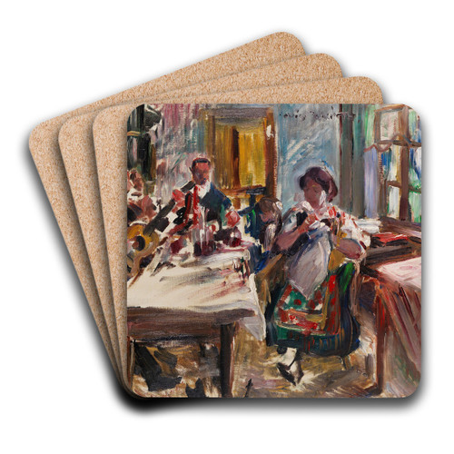 Tiroler Bauernstube by Lovis Corinth Art Drink Coaster set