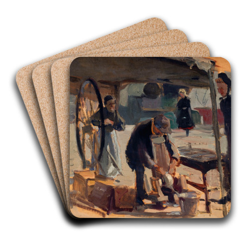 Rmouleur  Passy by Adolphe-Ernest Gumery Art Drink Coaster set
