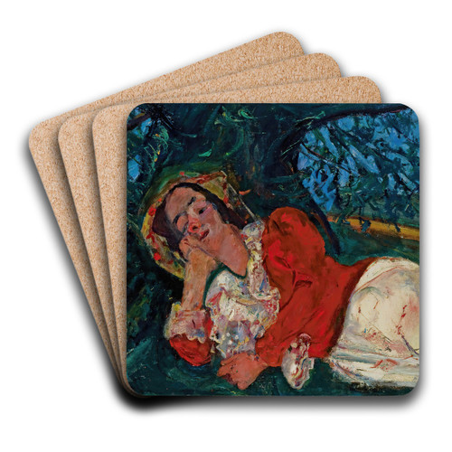 La sieste (Femme tendue sous un arbre) by Cham Soutine Art Drink Coaster set
