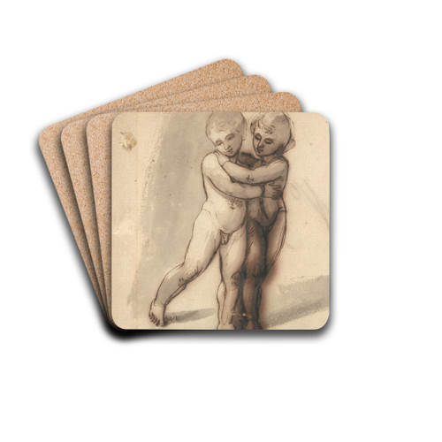 Two Nude Children by George Romney Drink Coasters - set of 4