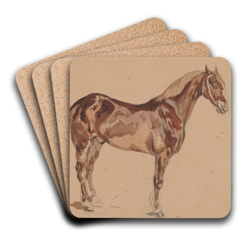 Ko maci kasztanowatej by Piotr Michaowski Art Drink Coaster set