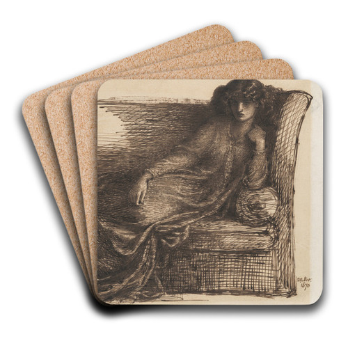 Jane Morris by Dante Gabriel Rossetti Art Drink Coaster set