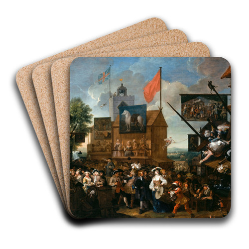 Southwark Fair by William Hogarth Art Drink Coaster set