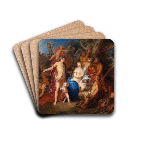 Bacchus and Ariadne by Nicolas Bertin Drink Coasters - set of 4