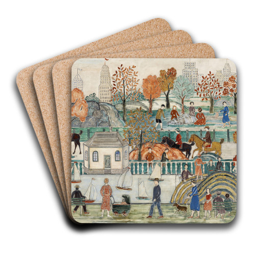 Central Park by Charles Prendergast Art Drink Coaster set