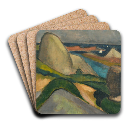 Ploumanach by Henri Victor Gabriel Le Fauconnier Art Drink Coaster set Ploumanach by Henri Victor Gabriel Le Fauconnier Art Drink Coaster set