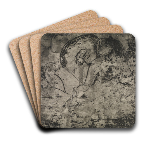 Liebespaar mit japanischem Schirm by Ernst Ludwig Kirchner Art Drink Coaster set