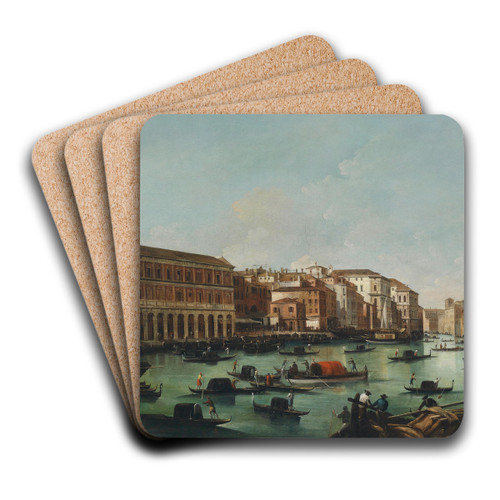 Venedig Canal Grande mit Fabbriche Nuove by Giuseppe Bernardino Bison Art Drink Coaster set