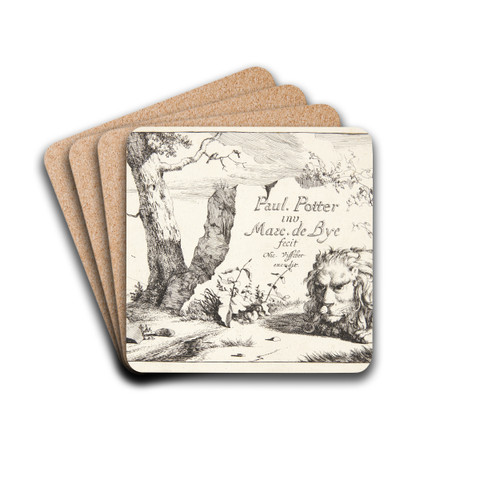 Titelblad til Lver, bjrne, ulve og svin by Marcus de Bye Drink Coasters - set of 4