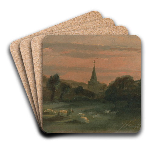 Stoke Poges Church by Thomas Churchyard Art Drink Coaster set
