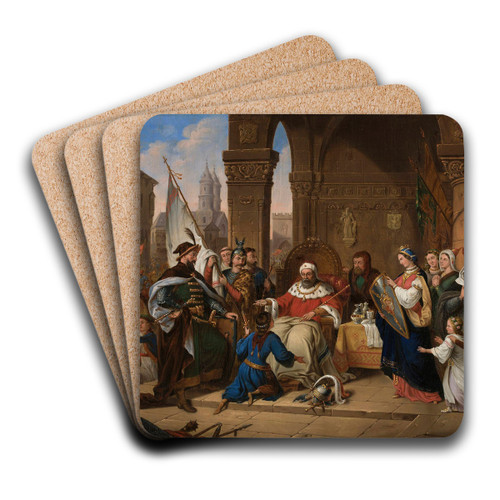Youth of Bolesaw the Wry-Mouthed by Aleksander Lesser Art Drink Coaster set