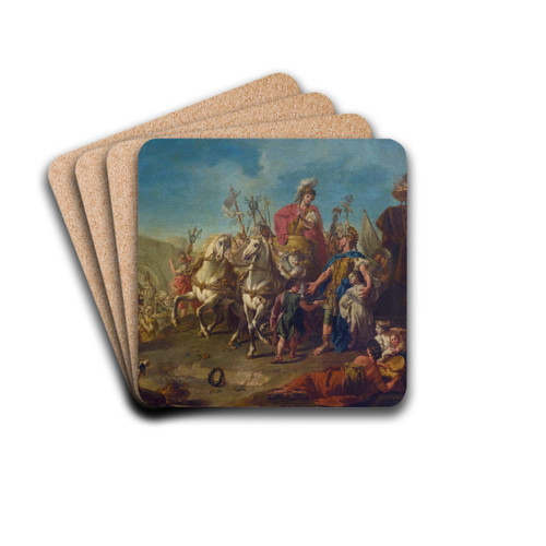 Alexander Triumphant In Babylon by Giovanni Battista Pittoni Drink Coasters - set of 4