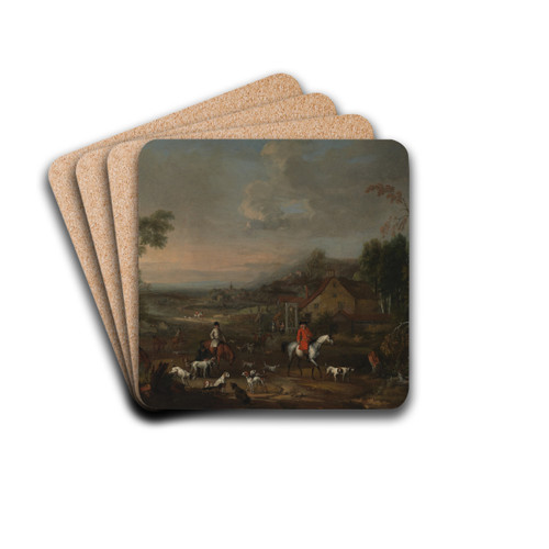 The Reverend Jemmet Browne at a meet of foxhounds by Peter Tillemans Drink Coasters - set of 4 The Reverend Jemmet Browne at a meet of foxhounds by Peter Tillemans Drink Coasters - set of 4